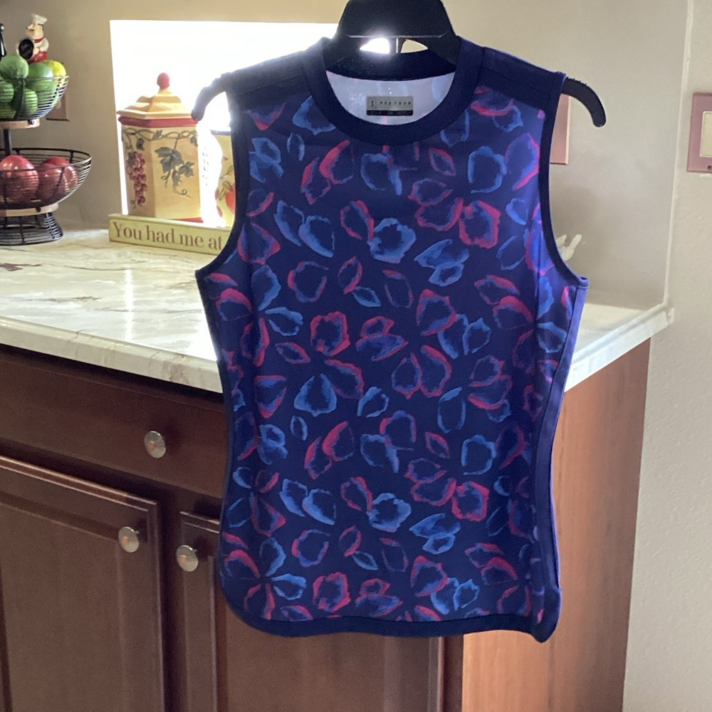 PGA Tour Blue and Pink Floral Tank Top